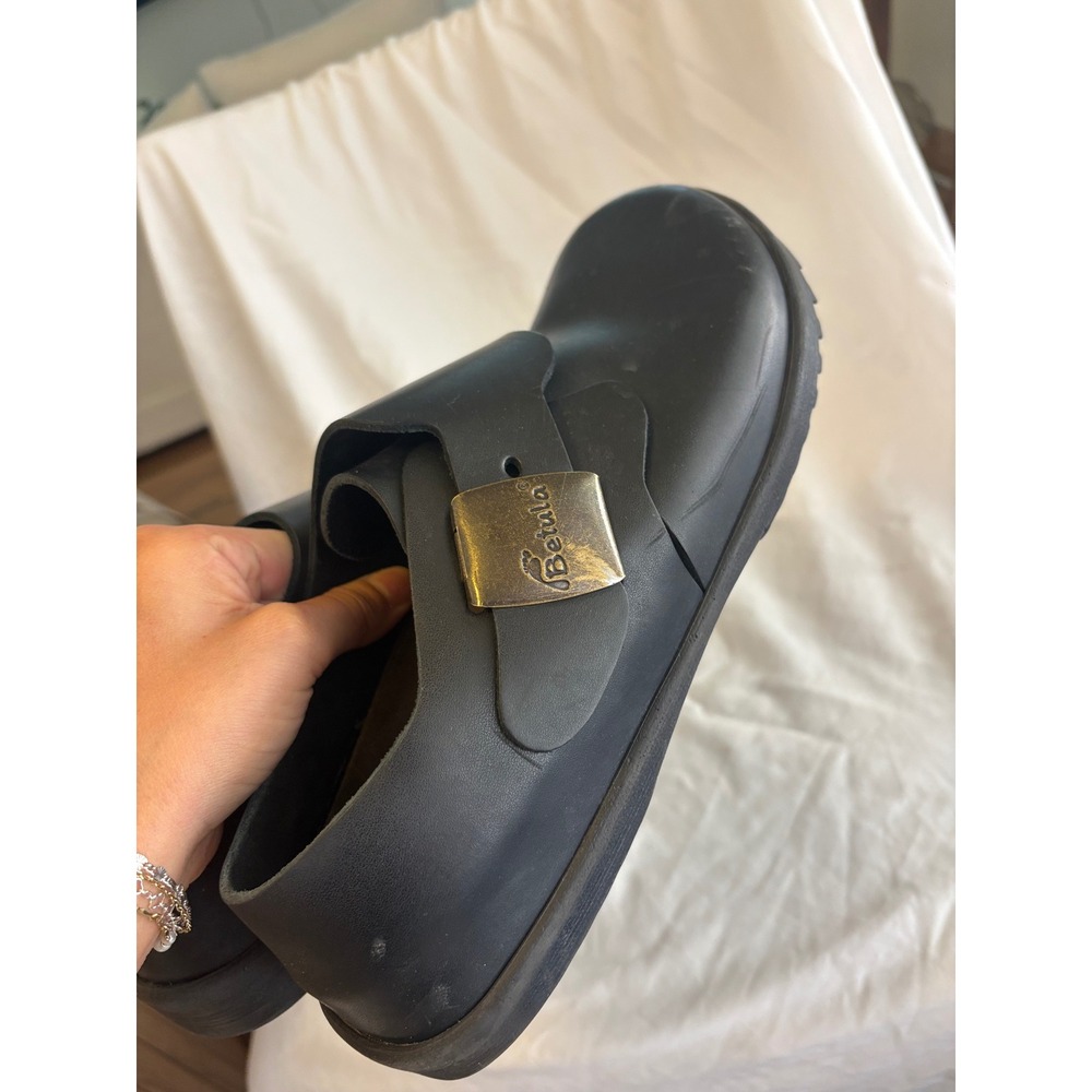 Betula by Birkenstock Mens 41 Black Leather Clogs Professional Slip On Shoes - Picture 6 of 7